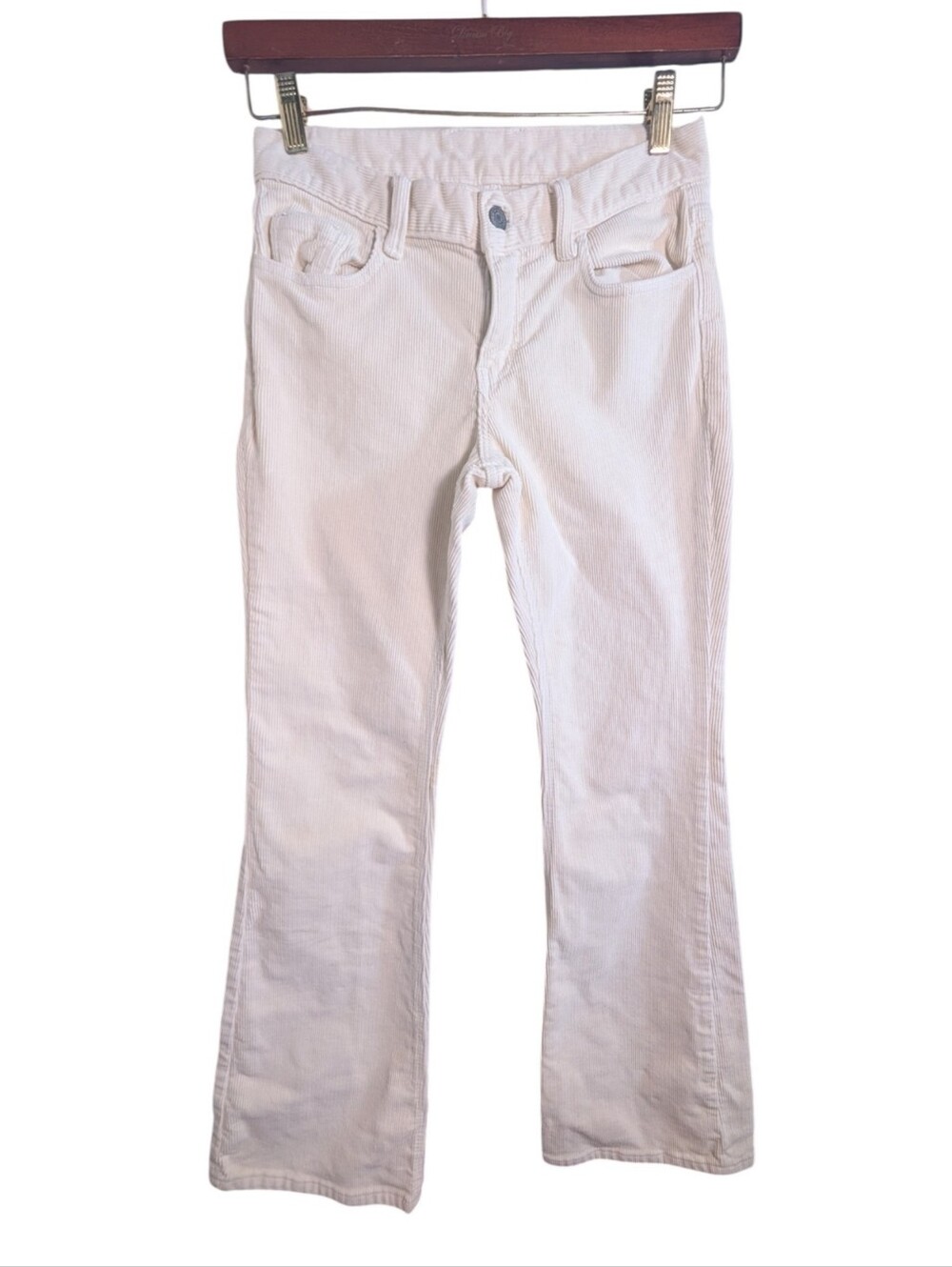 Brandy Melville John Galt Ivory White Cotton Darlene Corduroy Flare Pants Size S